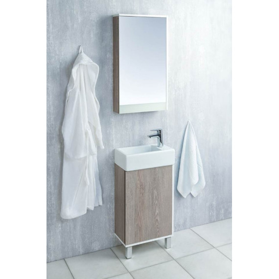 Зеркало-шкаф Акватон Эмма 46 см 1A221802EAD80, дуб наварра/белый фото 7