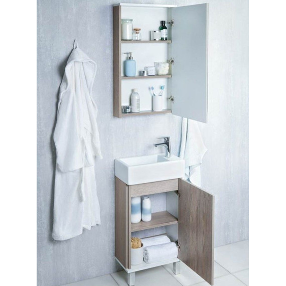 Зеркало-шкаф Акватон Эмма 46 см 1A221802EAD80, дуб наварра/белый фото 8