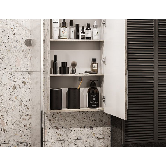 Зеркало-шкаф Акватон Эмма 46 см 1A221802EAD80, дуб наварра/белый фото 5