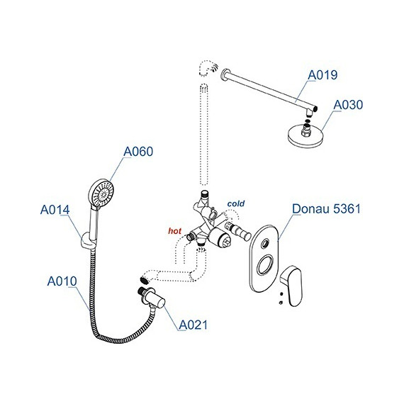 Душевая система для душа WasserKraft A14030 фото 8