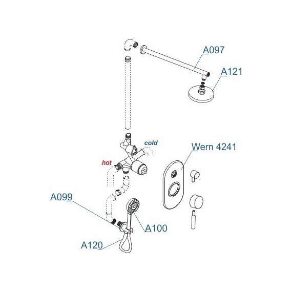 Душевая система для душа WasserKraft A16421, хром матовый фото 8