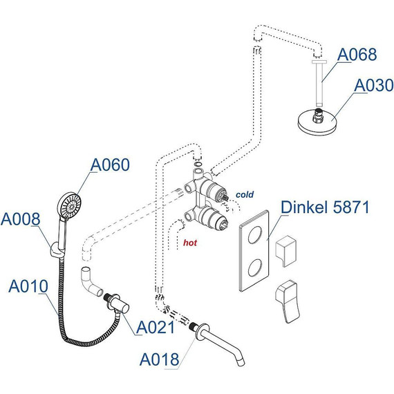 Душевая система для ванны WasserKraft A175868 фото 8