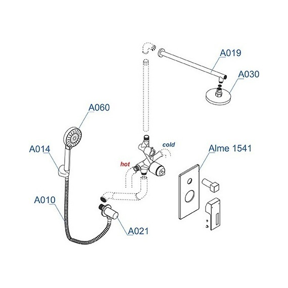 Душевая система для душа WasserKraft Alme A14130 фото 9