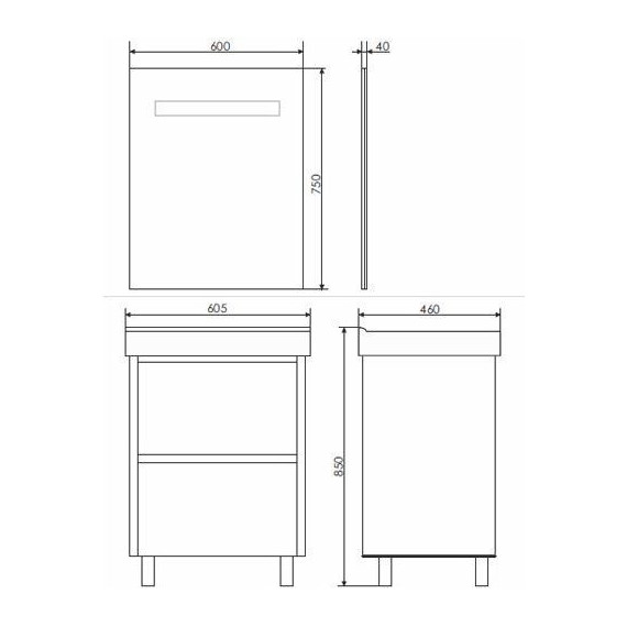Тумба напольная с раковиной Comforty Дублин 60 см, белый фото 9