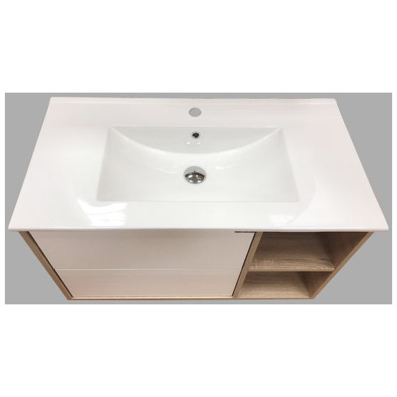 Тумба подвесная с раковиной Comforty Гамбург 90 см, дуб сонома - 10 Тумба подвесная с раковиной Comforty Гамбург 90 см, дуб сонома фото 10