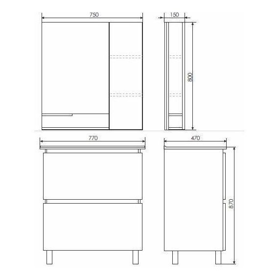 Тумба напольная с раковиной Comforty Верона 75 см, дуб белый - 10 Тумба напольная с раковиной Comforty Верона 75 см, дуб белый фото 10