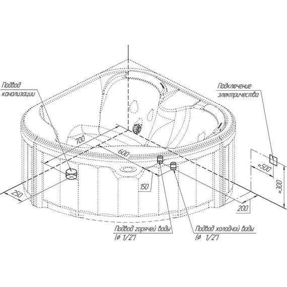 Спа бассейн Радомир Cornelia 170х170 см, (перламутр) фото 4