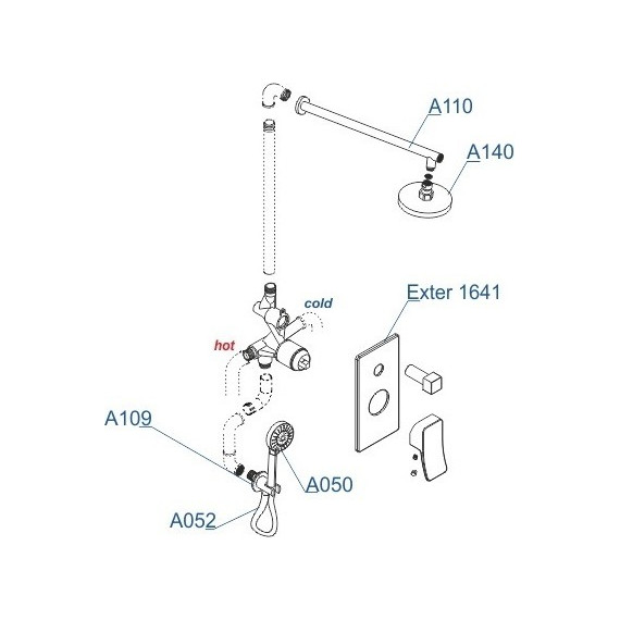 Душевая система для душа WasserKraft Exter A16040, светлая бронза фото 8