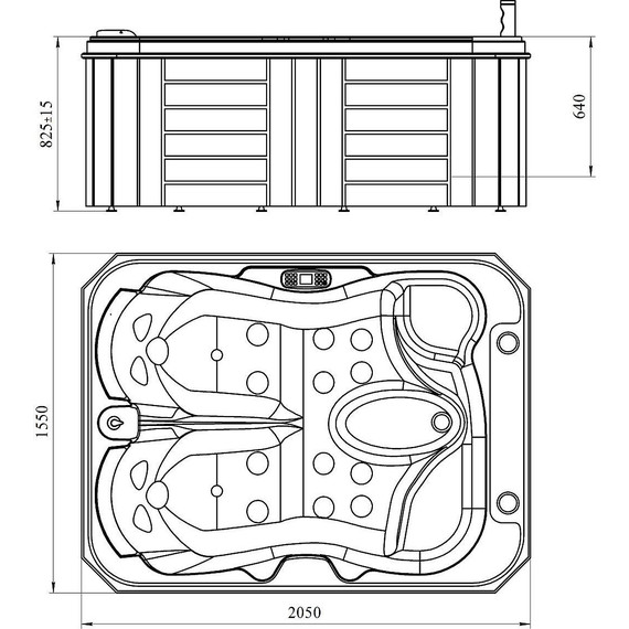 Спа бассейн Радомир Мишель 205х155 см, перламутр фото 3