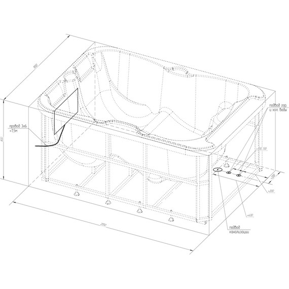 СПА БАССЕЙН Радомир Мишель 205х155 см, белый фото 4