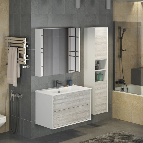 Тумба подвесная с раковиной Comforty Женева 90 см, дуб белый - 5 Тумба подвесная с раковиной Comforty Женева 90 см, дуб белый фото 5