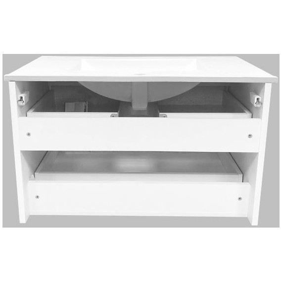 Тумба подвесная с раковиной Comforty Женева 90 см, дуб белый - 10 Тумба подвесная с раковиной Comforty Женева 90 см, дуб белый фото 10