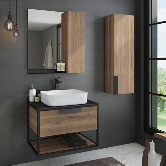 Тумба подвесная с раковиной Comforty Кёльн 75 см, дуб тёмный - 5 Тумба подвесная с раковиной Comforty Кёльн 75 см, дуб тёмный фото 5