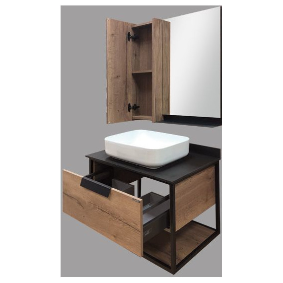 Тумба подвесная с раковиной Comforty Кёльн 75 см, дуб тёмный - 9 Тумба подвесная с раковиной Comforty Кёльн 75 см, дуб тёмный фото 9