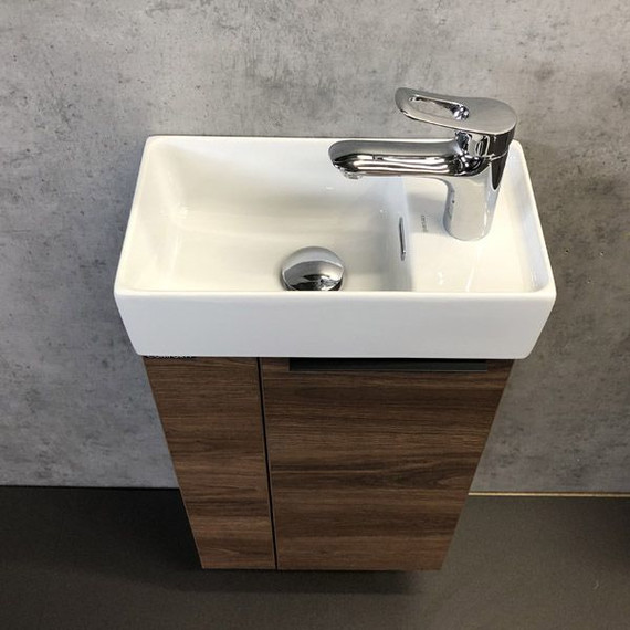 Тумба подвесная с раковиной Comforty Матэ 40 см, дуб тёмно-коричневый - 3 Тумба подвесная с раковиной Comforty Матэ 40 см, дуб тёмно-коричневый фото 3