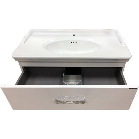 Тумба подвесная с раковиной Comforty Неаполь 100 см, белый фото 7