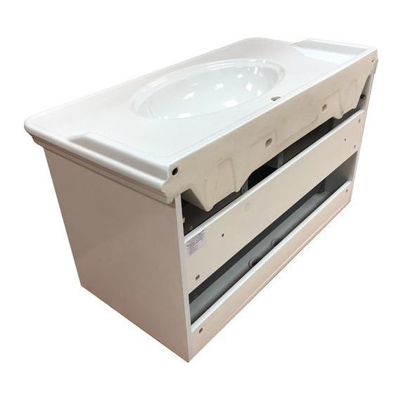 Тумба подвесная с раковиной Comforty Неаполь 100 см, белый фото 8