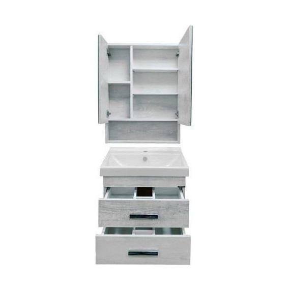 Тумба подвесная с раковиной Comforty Никосия 60П 60 см, дуб белый - 7 Тумба подвесная с раковиной Comforty Никосия 60П 60 см, дуб белый фото 7