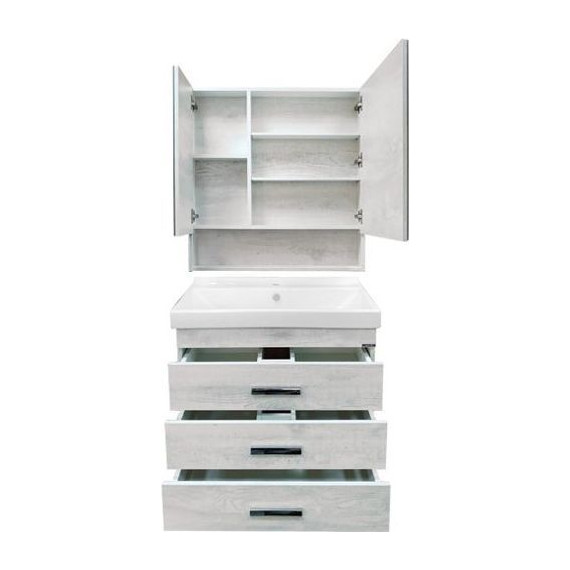 Тумба напольная с раковиной Comforty Никосия 80H 80 см, дуб белый - 7 Тумба напольная с раковиной Comforty Никосия 80H 80 см, дуб белый фото 7