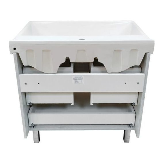 Тумба напольная с раковиной Comforty Никосия 80H 80 см, дуб белый - 8 Тумба напольная с раковиной Comforty Никосия 80H 80 см, дуб белый фото 8