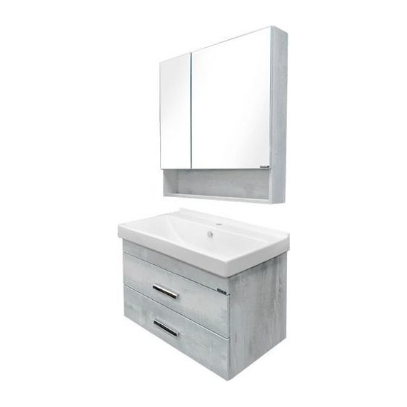 Тумба подвесная с раковиной Comforty Никосия 80П 80 см, дуб белый - 6 Тумба подвесная с раковиной Comforty Никосия 80П 80 см, дуб белый фото 6