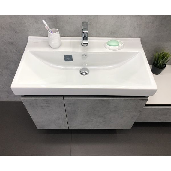 Тумба подвесная с раковиной Comforty Осло 80 см, бетон светлый - 8 Тумба подвесная с раковиной Comforty Осло 80 см, бетон светлый фото 8