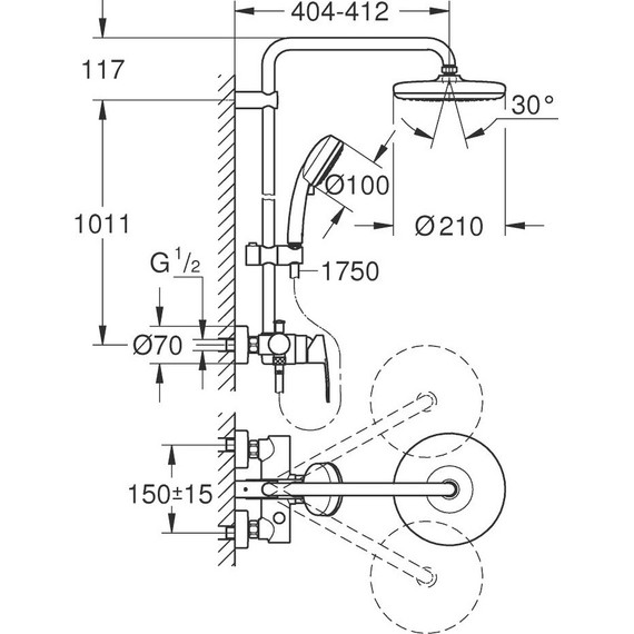 Душевая стойка Grohe Tempesta Cosmopolitan 210 26224001 - 3 Душевая стойка Grohe Tempesta Cosmopolitan 210 26224001 фото 3