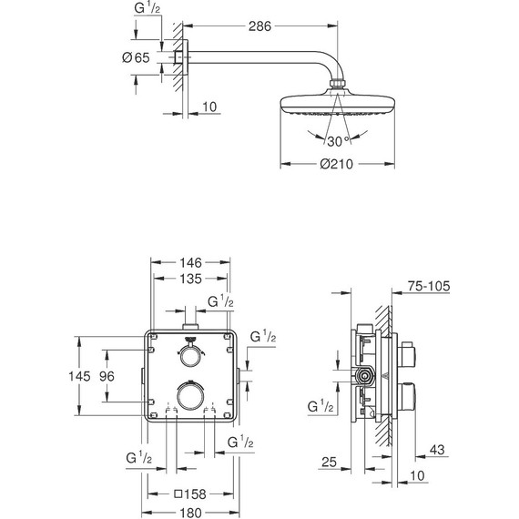Душевая система для душа с термостатом Grohe Grohtherm 34728000 фото 2