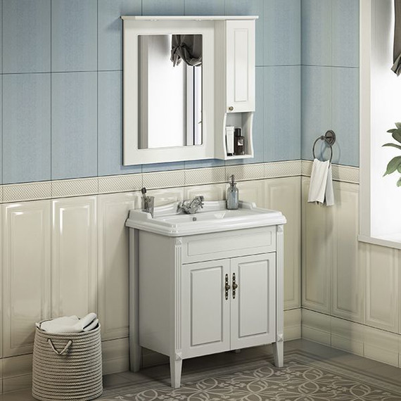 Тумба напольная с раковиной Comforty Палермо 80 см, белый фото 4