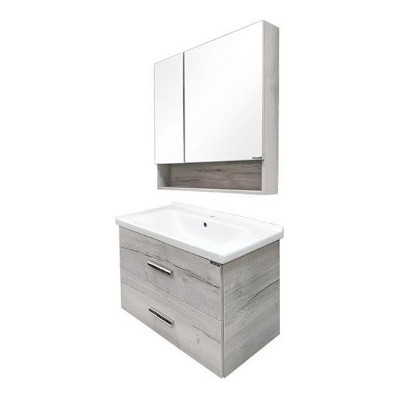 Тумба подвесная с раковиной Comforty Парма 80 см, дуб дымчатый - 6 Тумба подвесная с раковиной Comforty Парма 80 см, дуб дымчатый фото 6