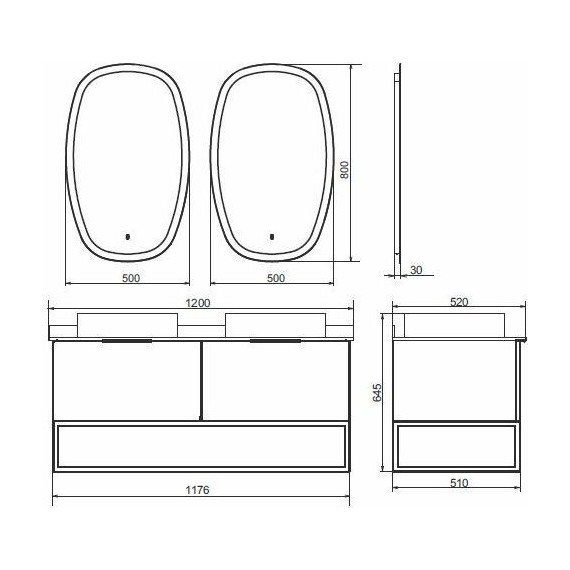 Тумба подвесная с раковиной Comforty Порто 120-1 см, дуб тёмно-коричневый фото 10