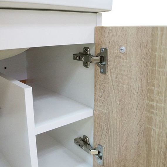 Тумба подвесная с раковиной Comforty Рига 60 см, дуб сонома фото 8