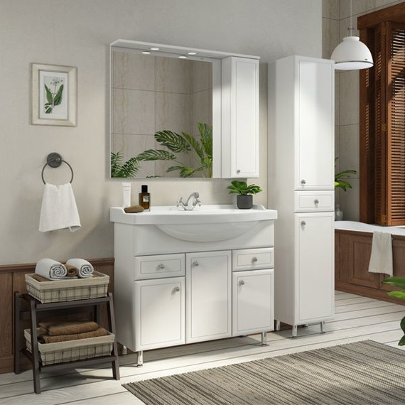 Тумба напольная с раковиной Comforty Сочи 100 см, белый - 5 Тумба напольная с раковиной Comforty Сочи 100 см, белый фото 5