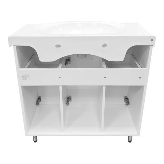 Тумба напольная с раковиной Comforty Сочи 85 см, белый фото 10