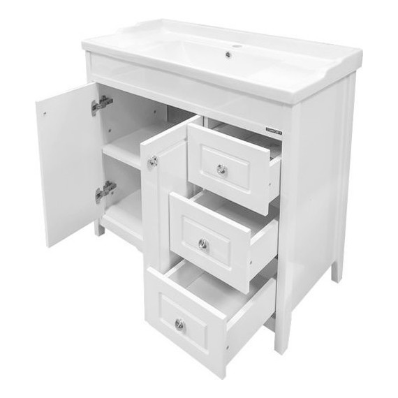 Тумба напольная с раковиной Comforty Тбилиси 90 см, белый фото 8