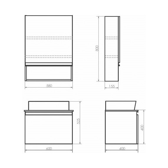 Тумба подвесная с раковиной Comforty Эдинбург 60 см (раковина 9111), бетон светлый - 9 Тумба подвесная с раковиной Comforty Эдинбург 60 см (раковина 9111), бетон светлый фото 9