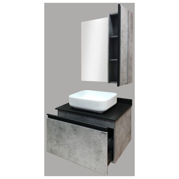 Тумба подвесная с раковиной Comforty Эдинбург 75 см, бетон светлый - 9 Тумба подвесная с раковиной Comforty Эдинбург 75 см, бетон светлый фото 9