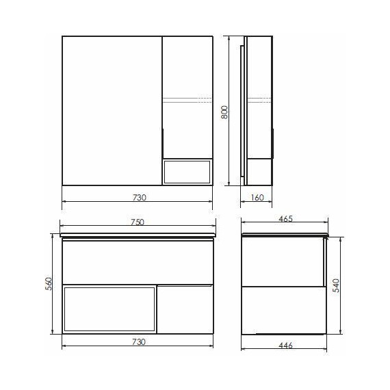 Тумба подвесная с раковиной Comforty Франкфурт 75 см (раковина белая) дуб шоколадно-коричневый фото 7