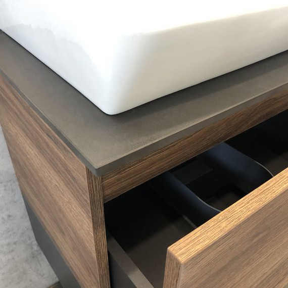 Тумба подвесная с раковиной Comforty Штутгарт 60 см (раковина 9055RA-50), дуб тёмно-коричневый фото 11