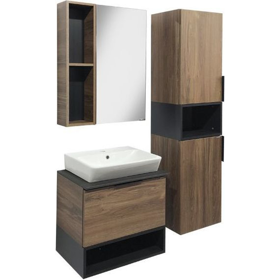 Тумба подвесная с раковиной Comforty Штутгарт 60 см (раковина 9055RA-50), дуб тёмно-коричневый фото 7