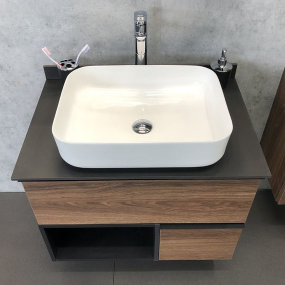 Тумба подвесная с раковиной Comforty Штутгарт 75 см, дуб тёмно-коричневый - 8 Тумба подвесная с раковиной Comforty Штутгарт 75 см, дуб тёмно-коричневый фото 8