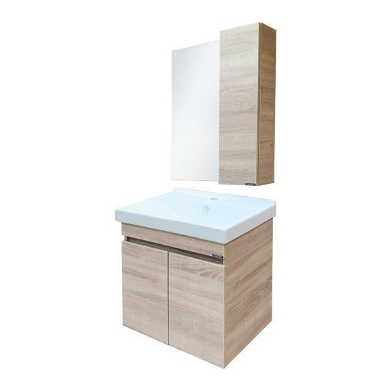 Тумба подвесная с раковиной Comforty Тромсе 60 см, дуб сонома - 7 Тумба подвесная с раковиной Comforty Тромсе 60 см, дуб сонома фото 7