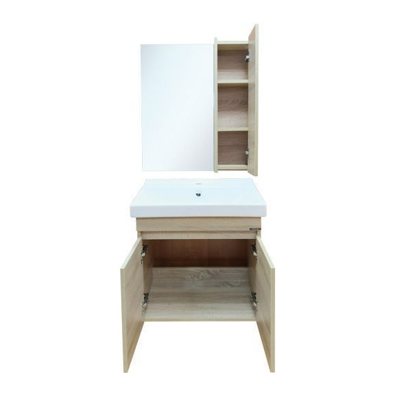 Тумба подвесная с раковиной Comforty Тромсе 60 см, дуб сонома - 8 Тумба подвесная с раковиной Comforty Тромсе 60 см, дуб сонома фото 8