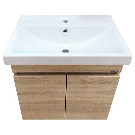 Тумба подвесная с раковиной Comforty Тромсе 60 см, дуб сонома - 9 Тумба подвесная с раковиной Comforty Тромсе 60 см, дуб сонома фото 9