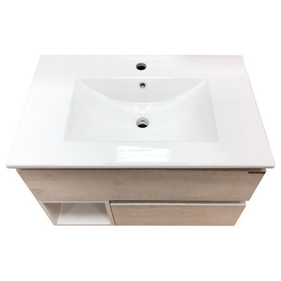 Тумба подвесная с раковиной Comforty Турин 75 см, дуб белый фото 7