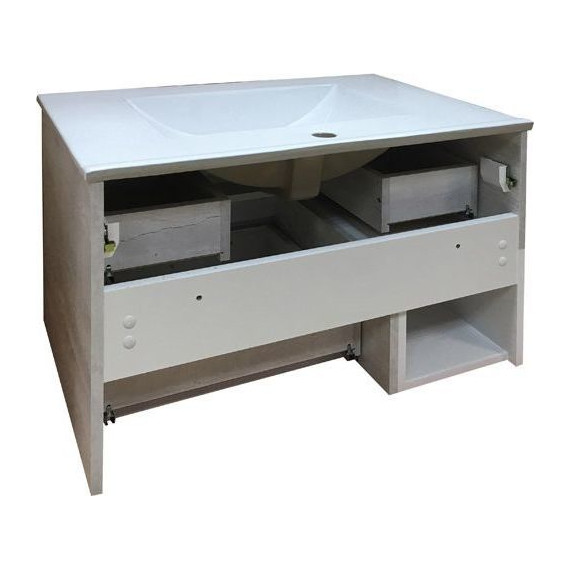 Тумба подвесная с раковиной Comforty Турин 75 см, дуб белый фото 8