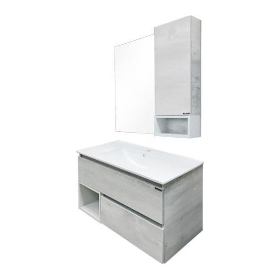 Тумба подвесная с раковиной Comforty Турин 90 см, дуб белый - 4 Тумба подвесная с раковиной Comforty Турин 90 см, дуб белый фото 4