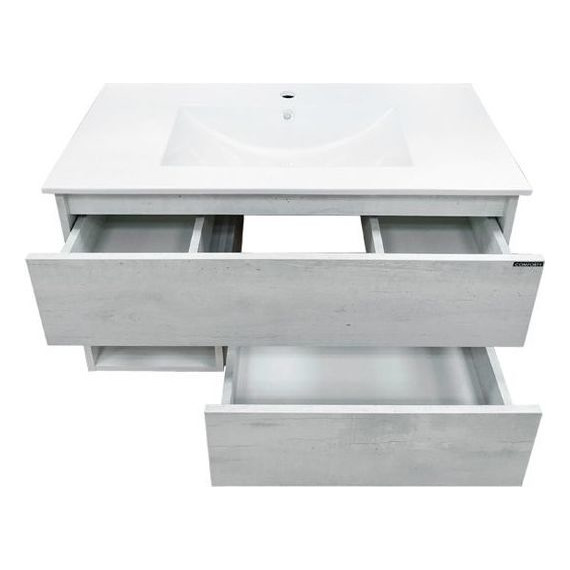 Тумба подвесная с раковиной Comforty Турин 90 см, дуб белый - 6 Тумба подвесная с раковиной Comforty Турин 90 см, дуб белый фото 6