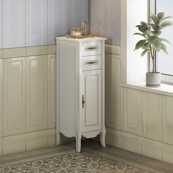 Пенал напольный Comforty Версаль 40 см, слоновая кость - 2 Пенал напольный Comforty Версаль 40 см, слоновая кость фото 2