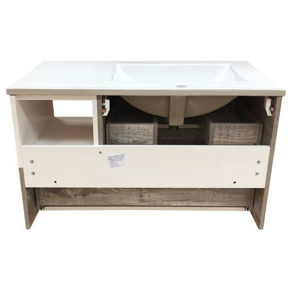 Тумба подвесная с раковиной Comforty Турин 90L см, дуб бежевый фото 11